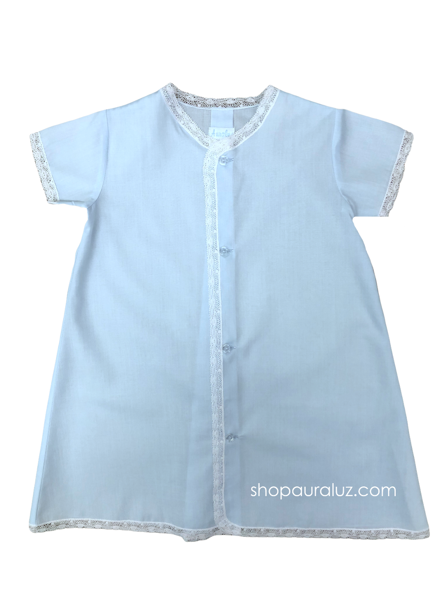 Auraluz White Daygown with Blue Rocking Horse Embroidery main image 1
