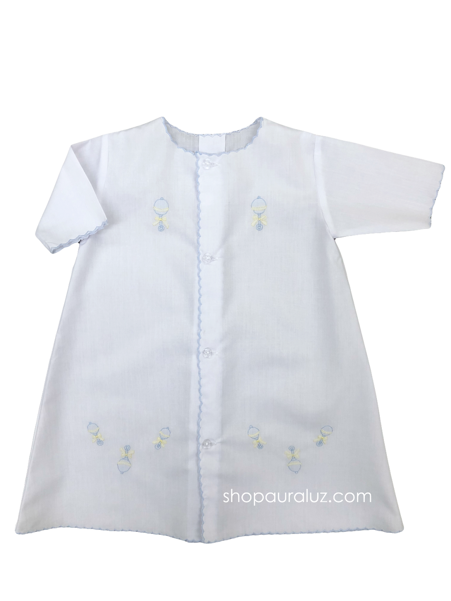 Auraluz Daygown with Blue Trim & Cross Embroidery main image 1