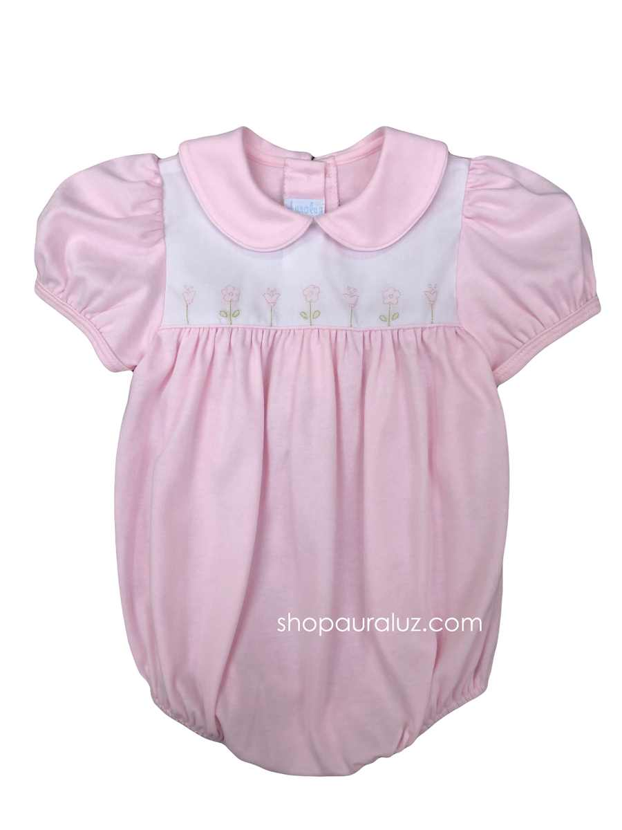 Auraluz Pink Knit Pant Set with Bow Ribbon Embroidery main image 1
