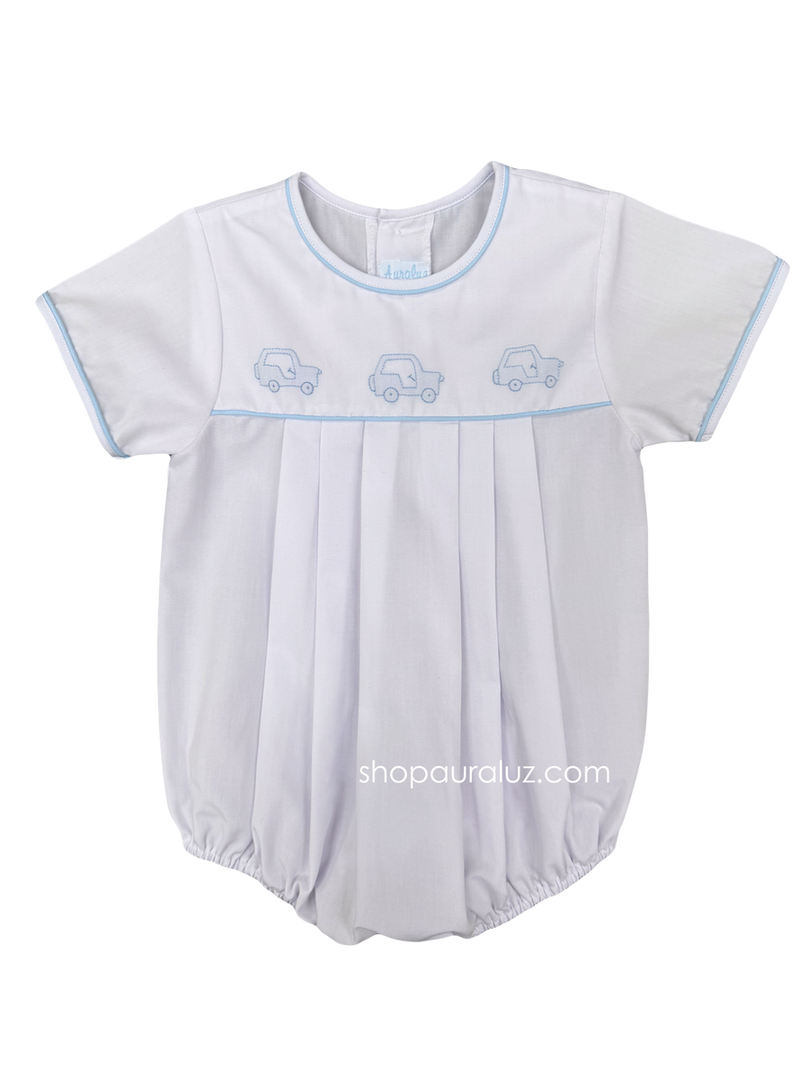 Auraluz Blue Boysuit with Blue Jeep Embroidery