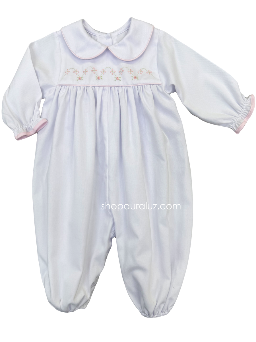 Auraluz Pink Pique Dress with Bib Collar