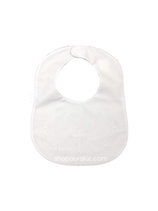 Auraluz Bib...White with white binding trim and embroidered cross
