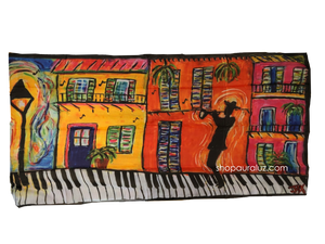 New Orleans Piano Sidewalks Scarf- 70"x35"