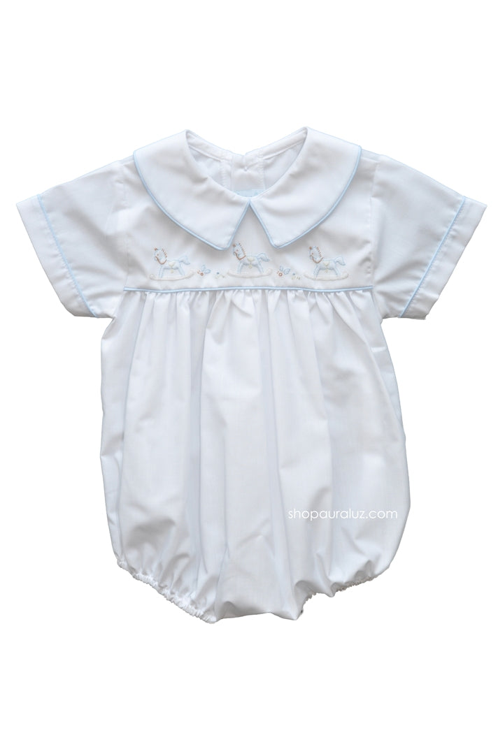 Auraluz Blue Boysuit with Blue Giraffe Embroidery main image 1