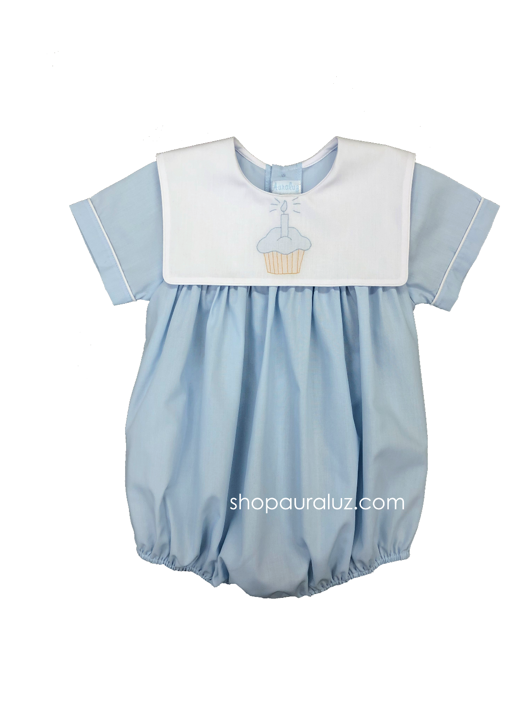 Auraluz Boy Bubble..Blue with embroidered cupcake. STORE EXCLUSIVE!