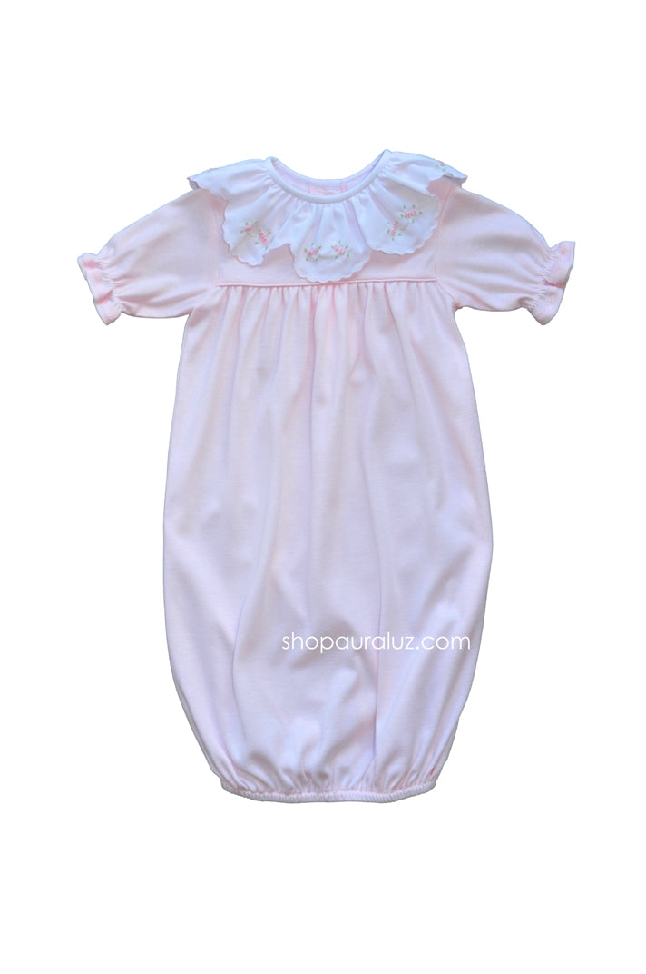 Auraluz Pink Knit Bloomer Set with Bird Embroidery main image 1