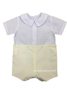 Auraluz Boy Button-On...Yellow/white with boy collar and tucks