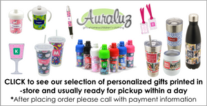 Personalized gift items at Auraluz