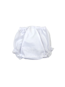 Auraluz Panty...White with scallops and embroidered cross