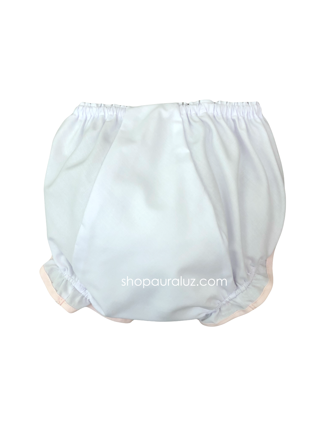 Auraluz Panty...White with pink binding trim