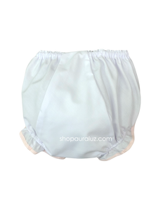 Auraluz Panty...White with pink binding trim