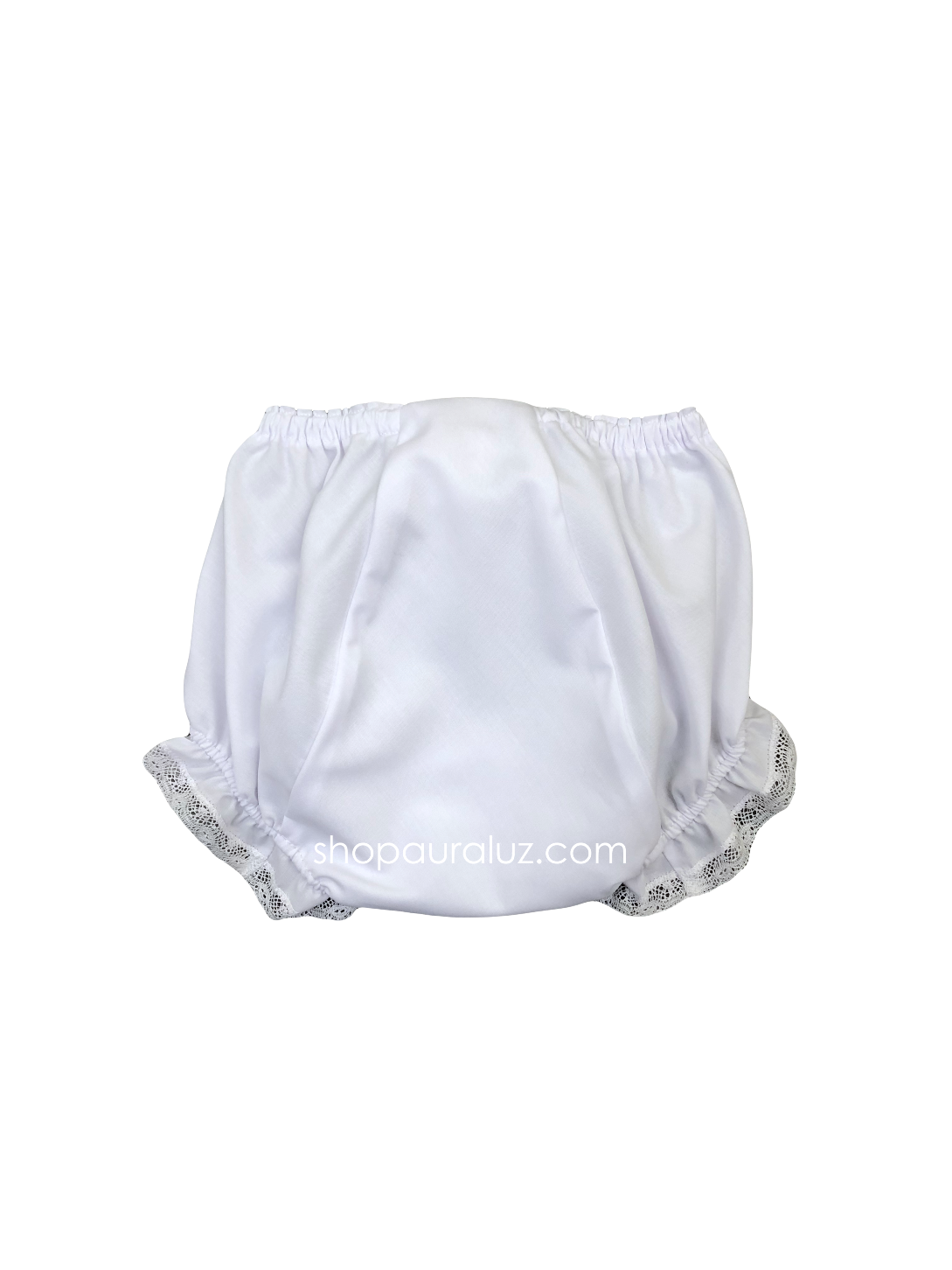 Auraluz Panty...White with white lace trim