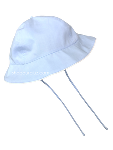 Auraluz Boy Sun Hat...Blue with white piping trim