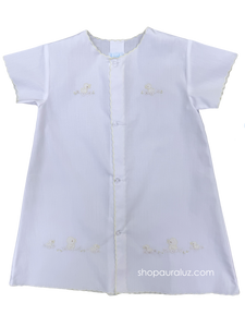 Auraluz Day Gown..White with yellow scallops and embroidered ducks. STORE EXCLUSIVE!