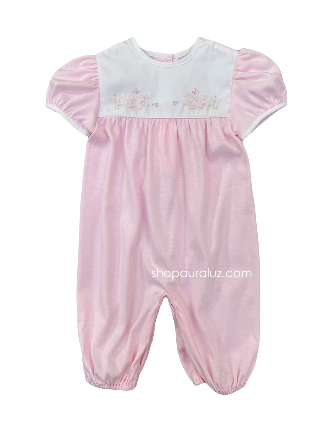 Auraluz Knit s/s Convertibag..Pink with embroidered puppy dogs