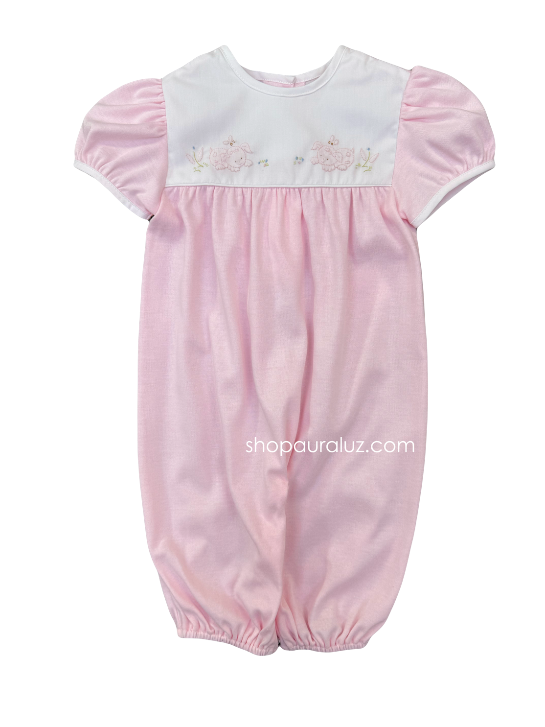 Auraluz Knit s/s Convertibag..Pink with embroidered puppy dogs