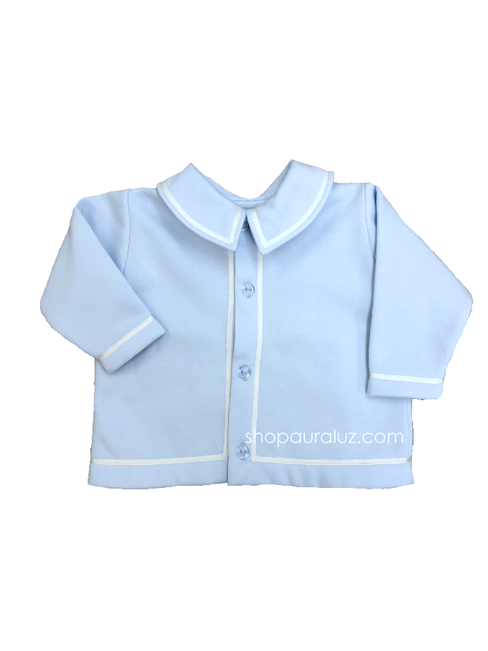 Auraluz Boy Fleece Jacket..Blue with white shiny ribbon trim. STORE EXCLUSIVE!