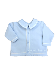 Auraluz Boy Fleece Jacket..Blue with white shiny ribbon trim. STORE EXCLUSIVE!