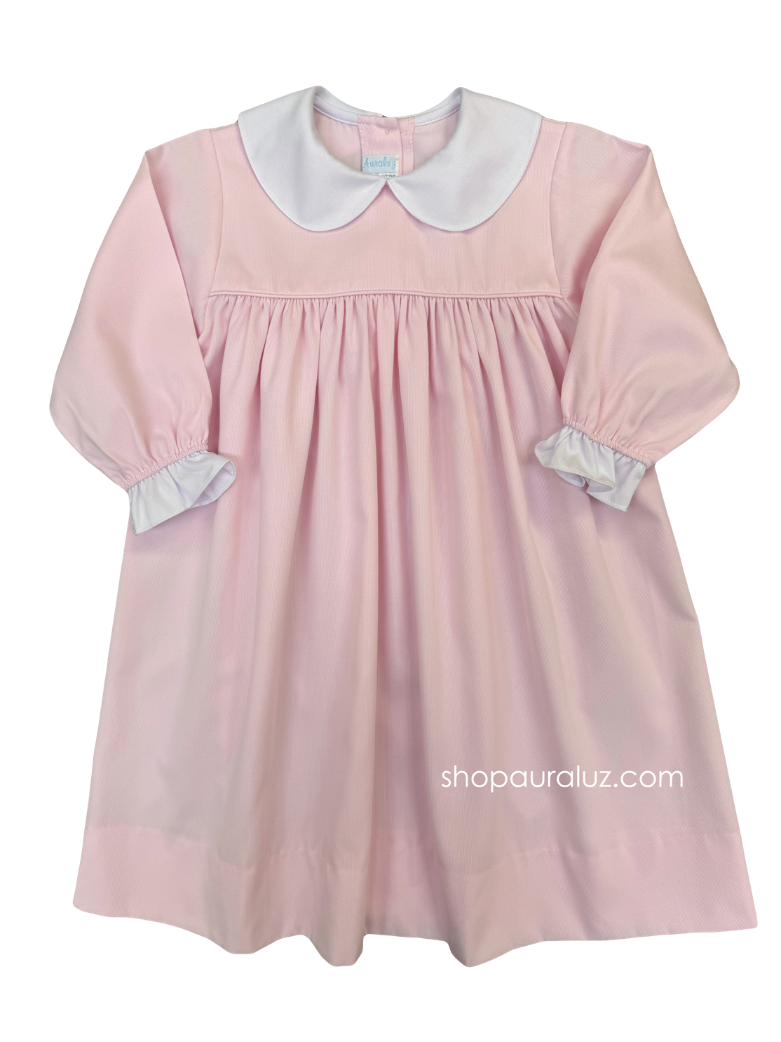 Auraluz Pique Dress..Pink with white p.p. collar