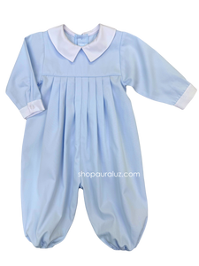 Auraluz Pique Boy Longall..Blue with white boy collar
