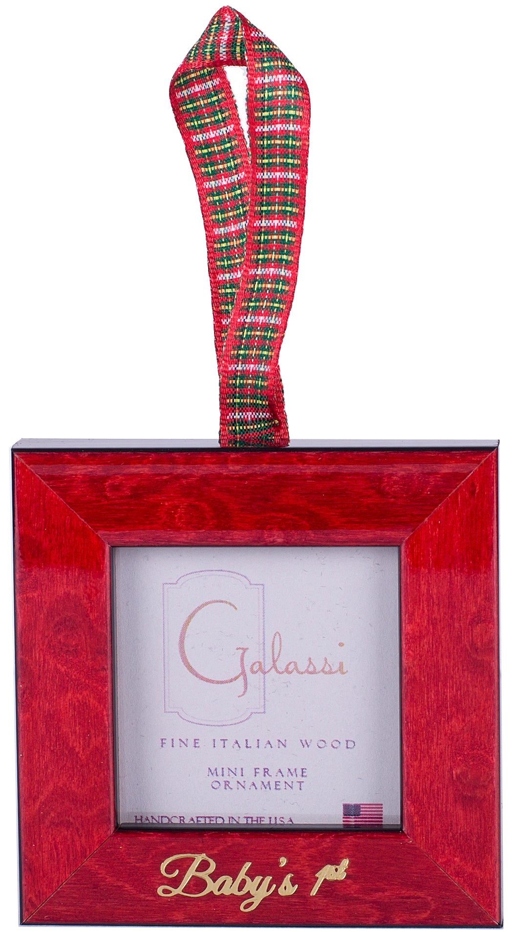 Galassi Red Baby's 1st Wood Mini Frame Ornament