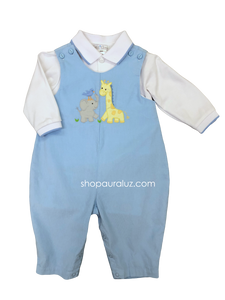 Boy Corduroy Longall/Knit Shirt with safari animal applique
