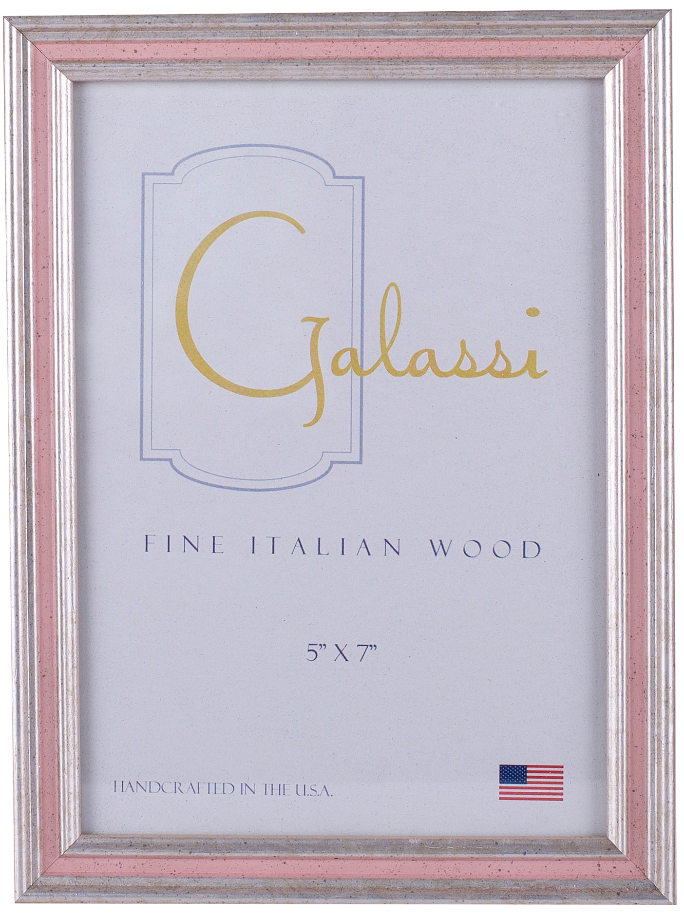 Galassi Silver and Pink Channel Wood Frame