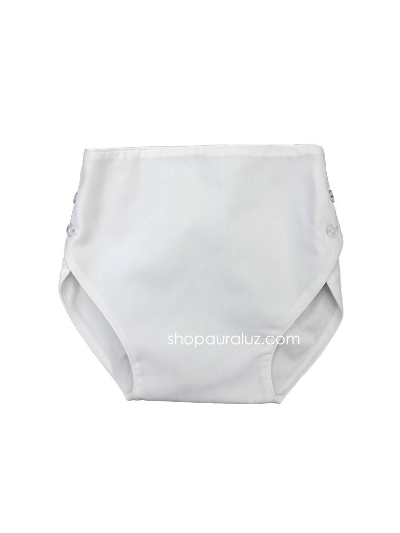 Auraluz Diaper Cover...White with white piping trim