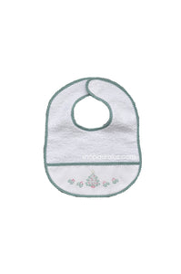 Auraluz..Christmas Terry Bib with green check trim and embroidered tree