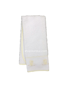 Auraluz Burp/Spill Towel...White with yellow binding and embroidered ducks