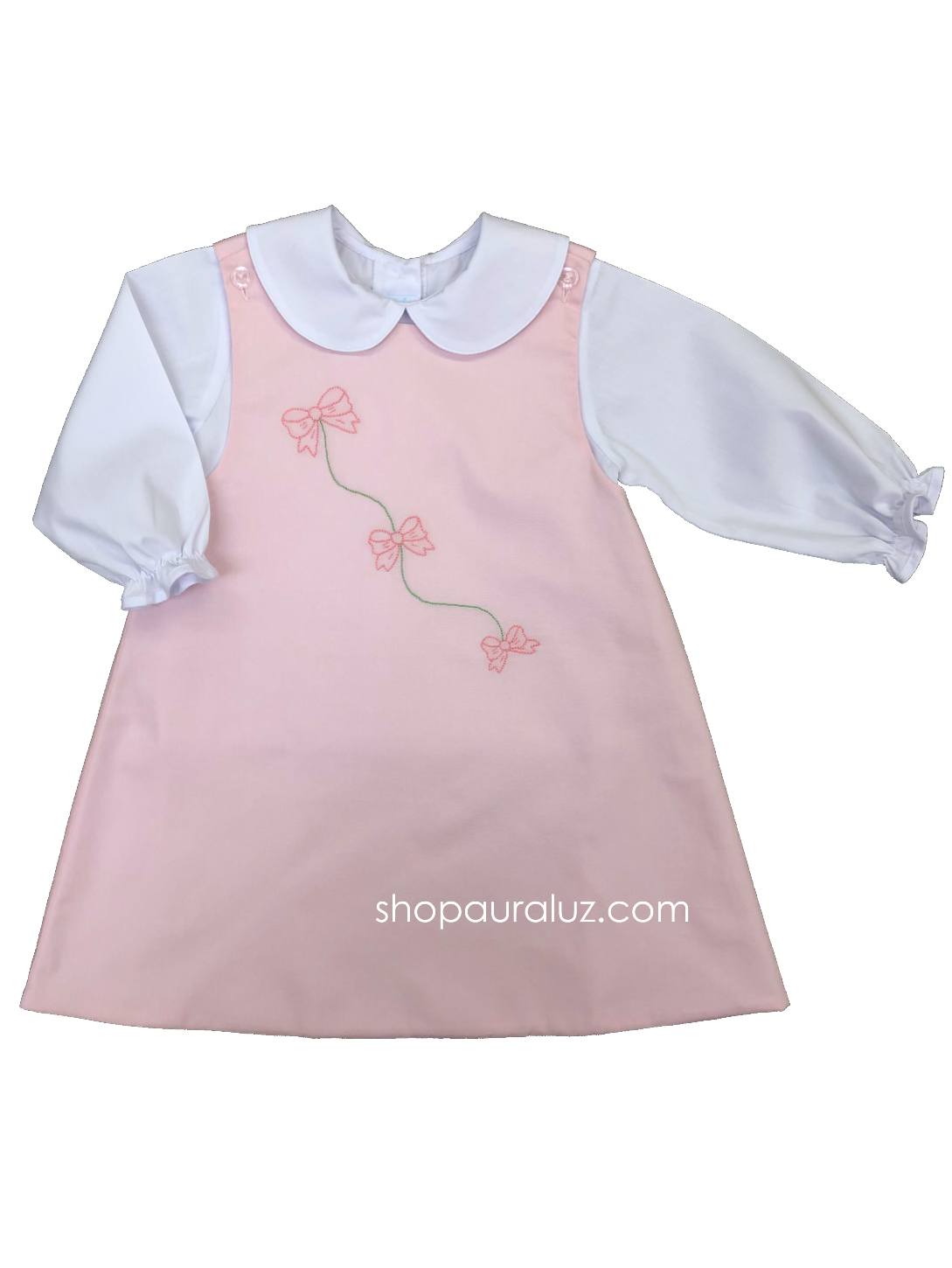 Auraluz Jumper/Blouse Set...Pink with embroidered bows