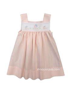 Auraluz Sun Dress..Pink with embroidered duck with bow