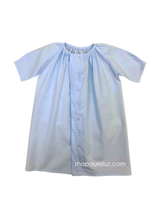Auraluz Boy Day Gown...Blue with embroidered puppy dogs