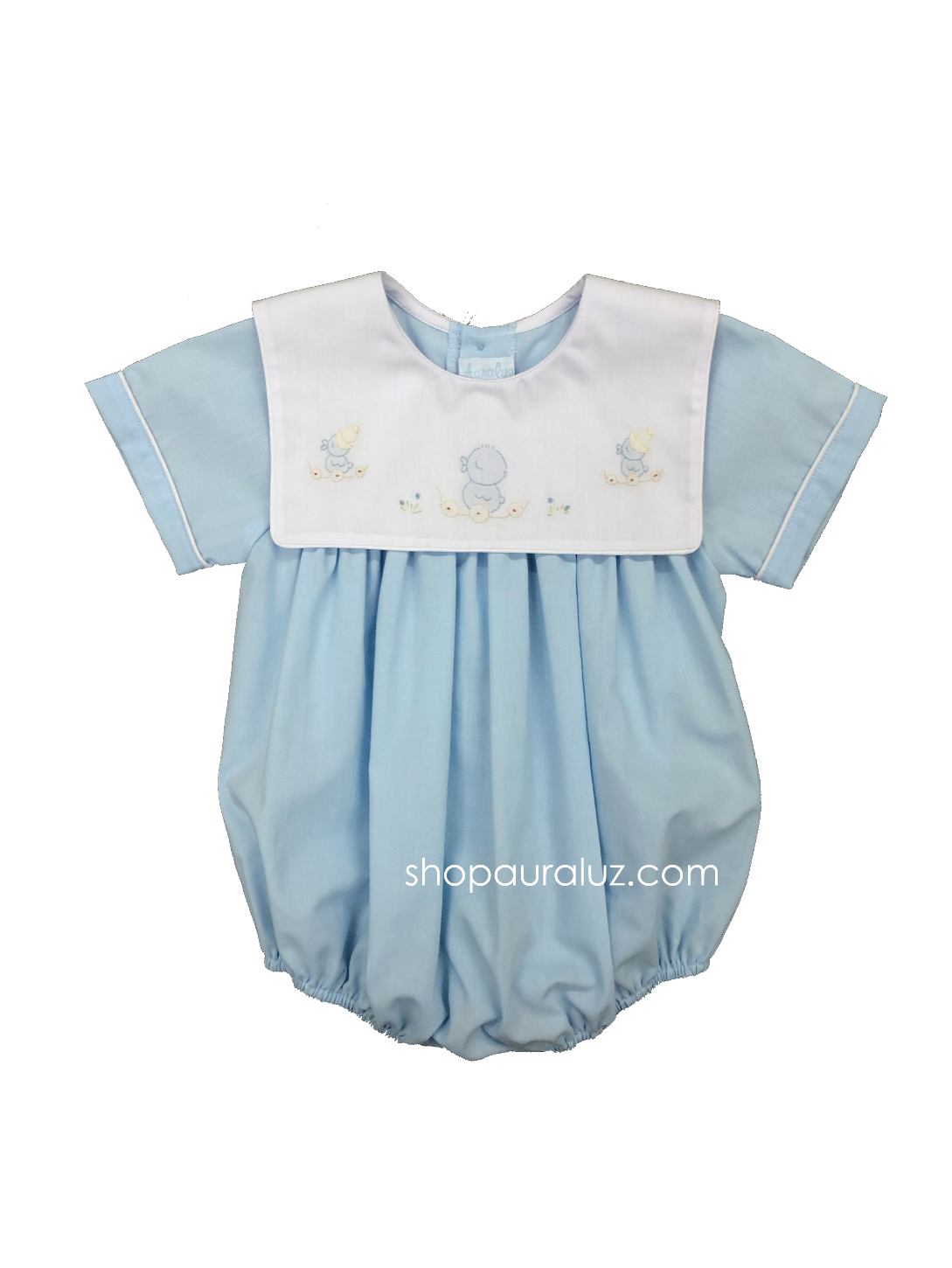 Auraluz Boy Bubble..Blue with embroidered ducks