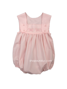 Auraluz Sleeveless Bubble...Pink with pink scallop trim and embroidered butterflies