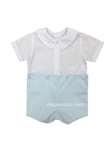 Auraluz Boy Button-On...Blue/white with boy collar and tucks