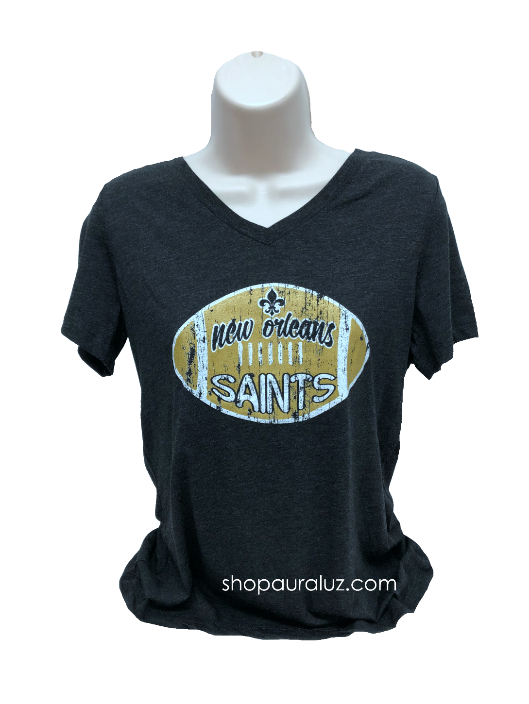 Ladies s/s V-Neck Tee...NOLA Football