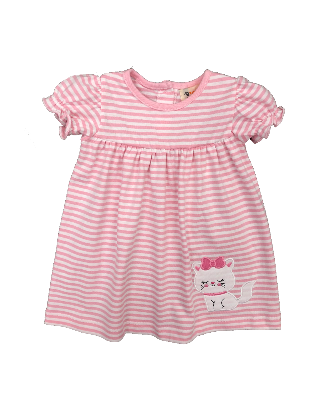 Pink Stripe Knit Dress with kitty/bow applique